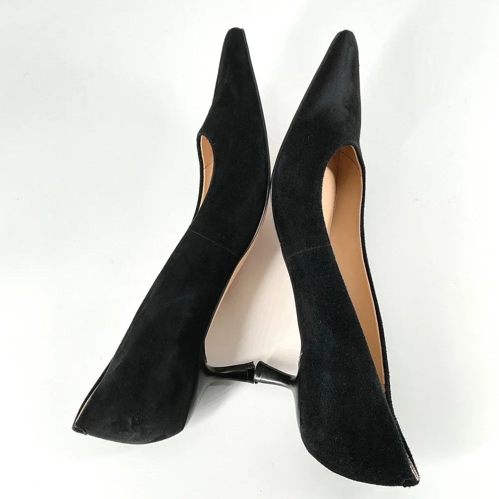 Marc Fisher LTD Size 8 Black Suede Pointed Toe Kitten Heel Pumps Womens - Picture 9 of 11